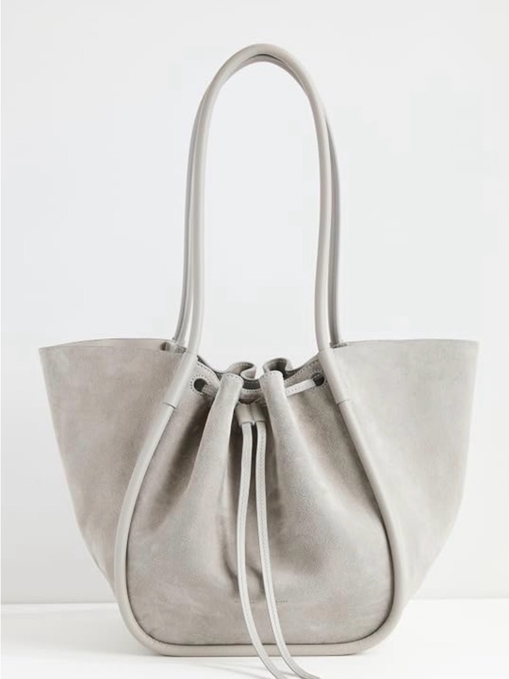 Proenza Schouler Large Ruched Suede Tote Bag Grey $1,290